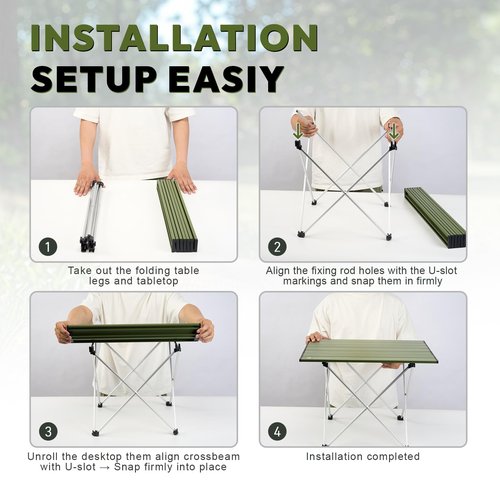 MellowCamp Camping Side Table, Ultralight Aluminum Folding Table, Small Compact Portable Ideal for Camping, Hiking, Beach, Outdoor Cooking, Picnics (Black, Small)