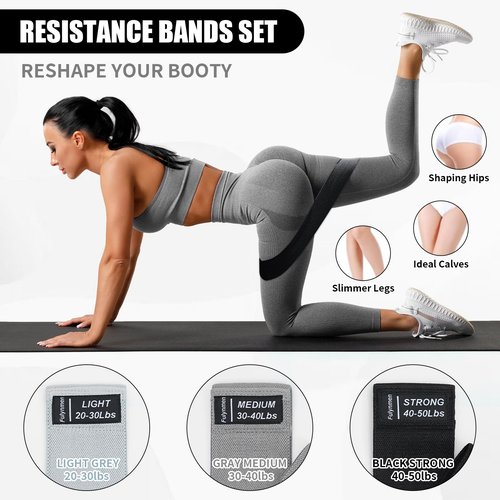 Fulynmen 9Pcs Barbell Pad Set - Hip Thrust & Squat Pad with Anti-Slip Thickened Foam, Securing Straps, Lifting & Ankle Straps, Hip Resistance Bands, Carry Bag - Black