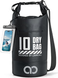 Lamicall Waterproof Dry Bag - Floating Roll Top Backpack with Phone Pouch - 10L, Black