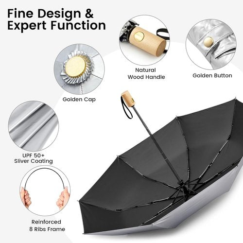 G4Free Travel Sun Umbrella - Compact 43 Inch UV Protection with UPF 50+ | Auto Open/Close Feature