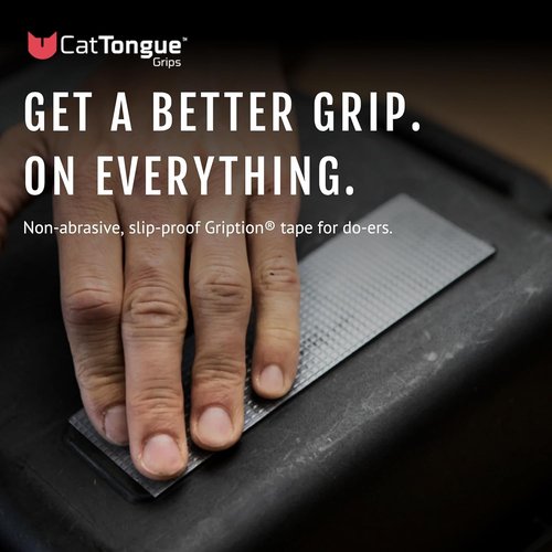 CATTONGUE GRIPS Non-Abrasive Grip Tape Roll - Heavy-Duty Waterproof Anti-Slip Solution | 2” Wide, Clear, 10ft for Indoor & Outdoor Use