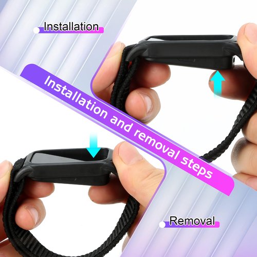 WNIPH Nylon Watch Bands Compatible for Xiaomi Smart Band 9 Active/Redmi Band 3, 2 Pcs Adjustable Breathable Sport Loop Wristband Replacement Straps for Women Men