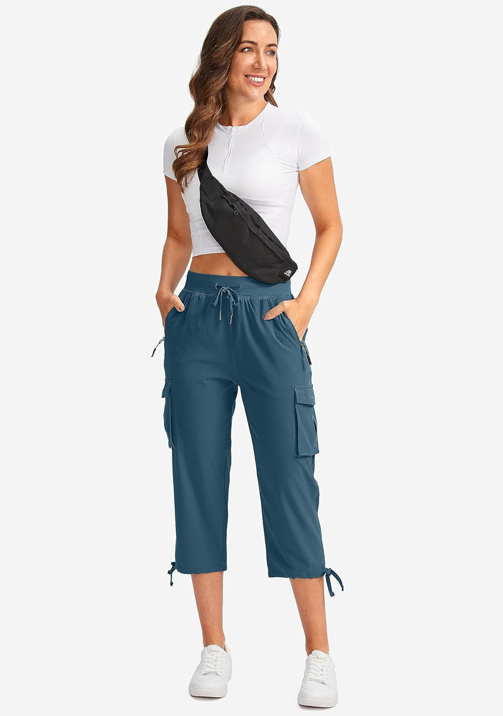 Soothfeel Women's Cargo Capris - Lightweight Quick-Dry Travel Pants with 6 Pockets | Summer Casual Wear