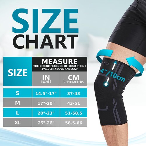 Bodyprox Knee Compression Sleeve - Support Brace for Running & Workouts | 2-Pack, Small Size
