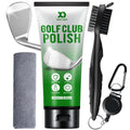 XQ XIAO QIAO Golf Club Cleaning kit, 3-in-1 Easy to Use Golf Club Cleaner Includes 250ml Golf Club Polish, Golf Club Brush and Groove Cleaner 2 ft Retractable Zipline Carabiner, Microfiber Cloth