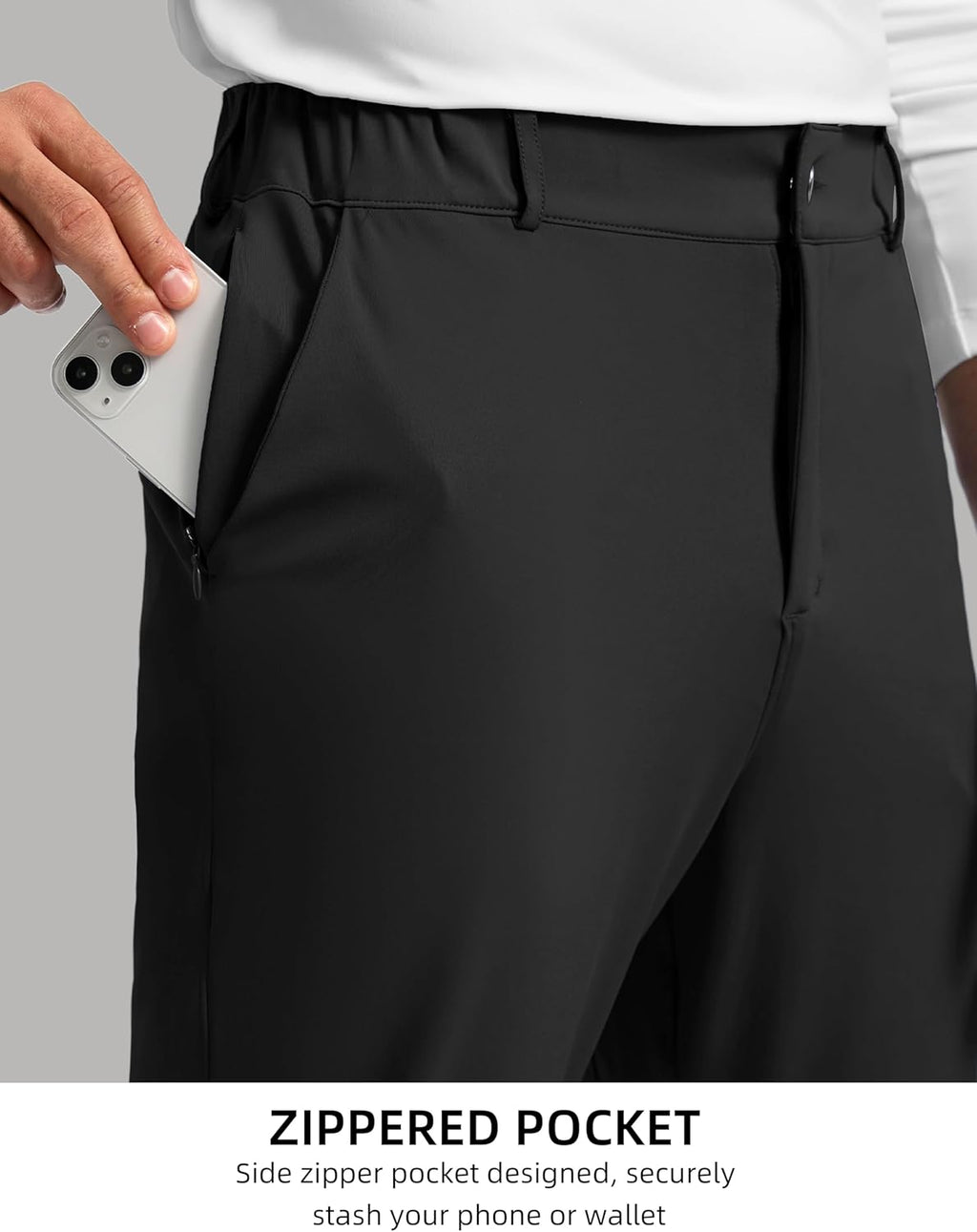 Soothfeel Men's Golf Pants - Slim Fit Stretch Sweatpants with 5 Pockets | Casual Travel & Work Wear