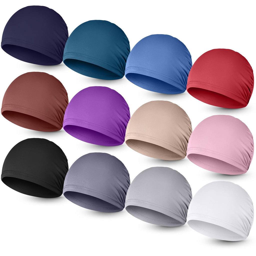 Zhengmy Soft Chemo Headwear for Women, Cotton Lightweight Sleeping Caps, Soft Skull Beanie Hats for Women Hair Loss Head Wrap(Classic Color,12 Pcs)