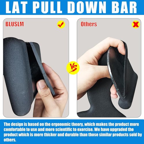 BLUSLM LAT Pull Down Bar - Versatile Cable Machine Attachment for Back & Tricep Training