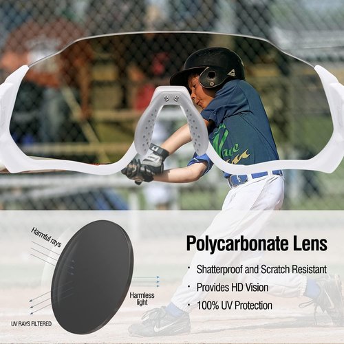 DUCO Kids Sunglasses - Polarized 4 Lenses Youth Sports Shades for Boys & Girls | DK280