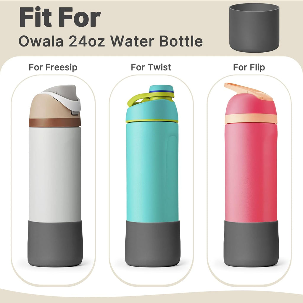 Owala Silicone Boot - Anti-Slip Protective Sleeve for 24 oz Water Bottle | Dark Grey