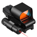 CVLIFE 28×40mm Large Lens Reflex Sight Red Dot Sight for Rifle,4 Reticle Optics with Red Laser and Pressure Pad Switch for 21mm Rail (red Laser)