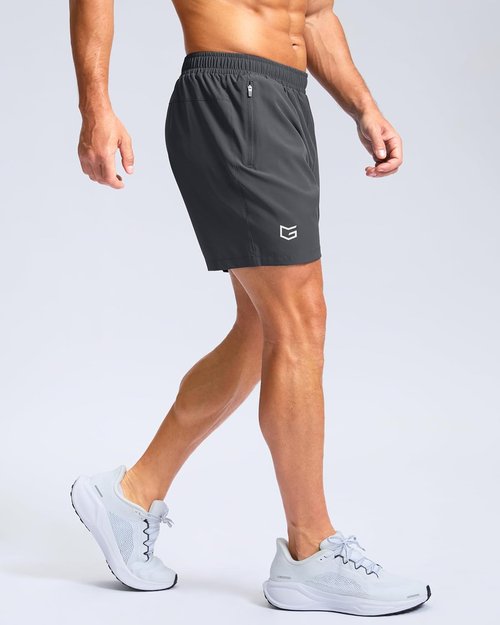 G Gradual Men's Athletic Running Shorts - Quick Dry Workout Shorts with Zipper Pockets | 7"/5"/9" Sizes for Gym & Hiking