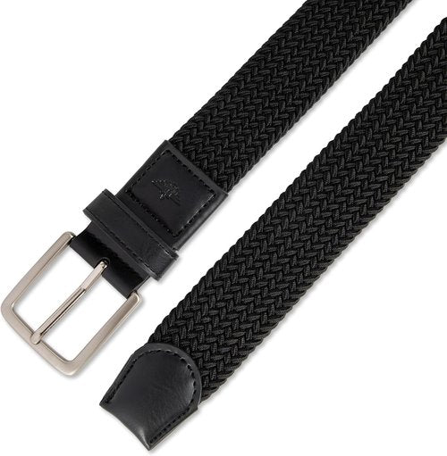 Dockers Men's Braided Belt - 1 3/8 Inch Stretch Fabric for Comfort and Style