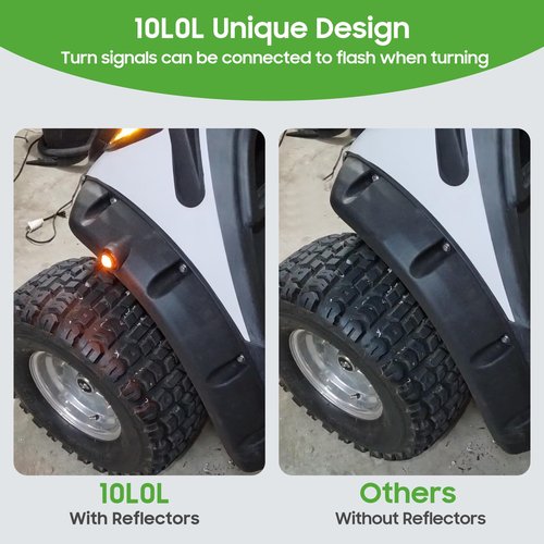 10L0L Golf Cart Fender Flares for Yamaha G14 G16 G19 G20 G22 - Standard Front and Rear Golf Cart Mud Flaps W/Stainless Steel Screws Hardware NOT For Modified Carts Bodies