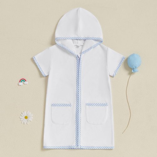 Nituyy Toddler Girls Boys Swim Cover Up Terry Cloth Swimsuit Coverup Wraps Zipper Bathing Suit Pool Beach Poncho Cover-Ups