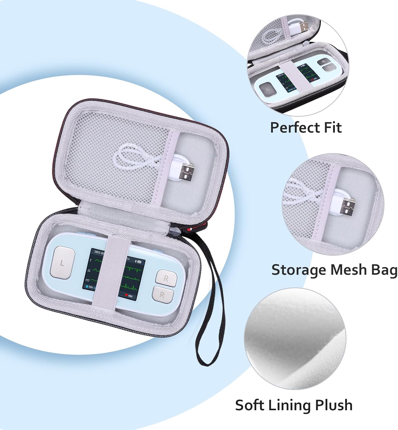 XANAD Hard Case for EMAY 6L Portable ECG Monitor - Durable Protection & Lightweight Design