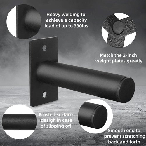 Wall Mounted Weight Plate Rack: Wall Mounted Weight Rack Storage for 2" Olympic Weight Plate - Wall Mounted Weight Plate Holder for Gym Home 4PCS