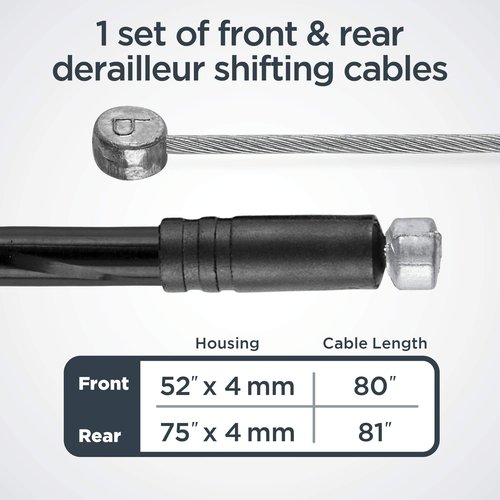 Schwinn Bike Brake And Derailleur Cable Repair Set, Bicycle Tune Up, Bike Accessories, Black