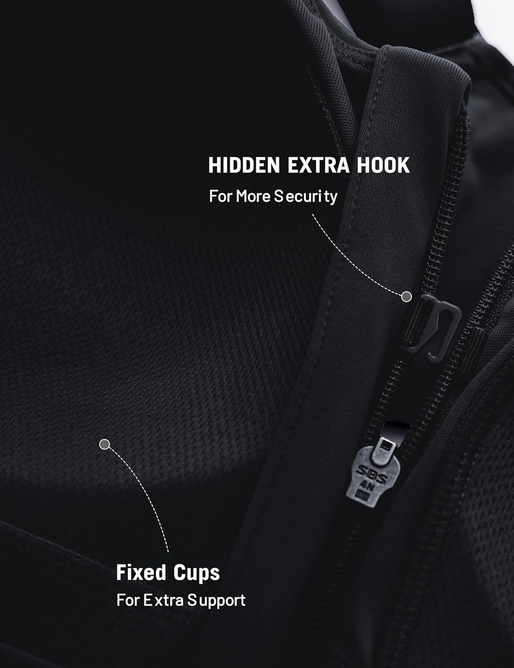 SYROKAN High Impact Zip Front Sports Bra for Women - No Underwire, Soft Padded, Racerback Design