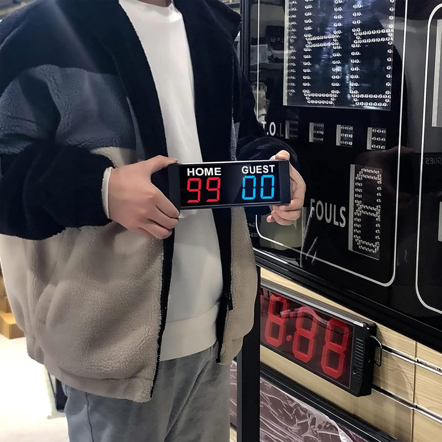 YZ LED Portable Digital Scoreboard - Tabletop Electronic Score Keeper for Indoor/Outdoor Games