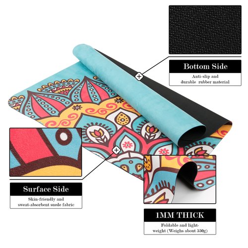 JOOEER Pilates Reformer Machine Mat, Non Slip Foldable Washable Mat for Gym Fitness, Green