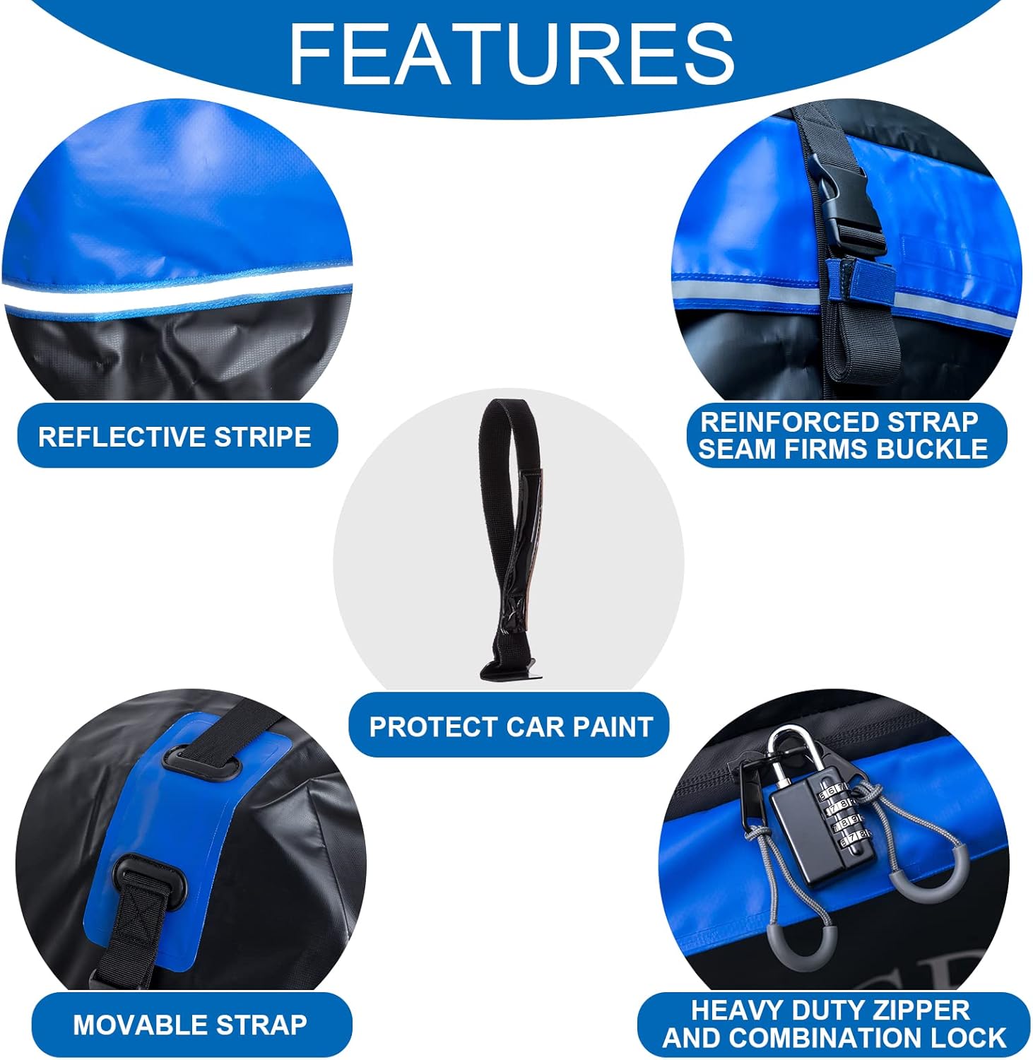 Skiennix Rooftop Cargo Carrier - 21 Cubic Feet Soft-Shell Waterproof Luggage Bag for SUVs | Includes 10 Straps & Anti-Slip Mat