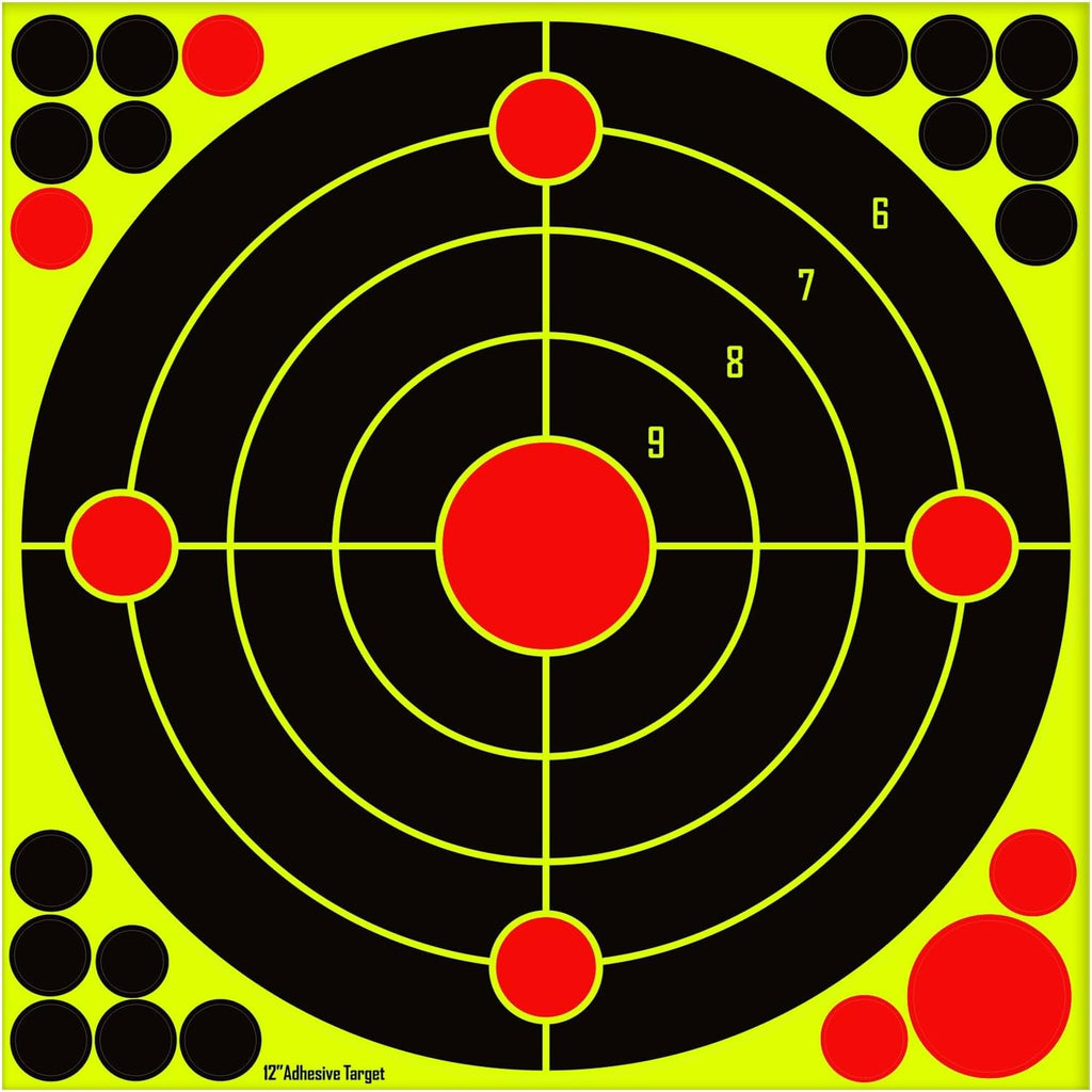 Skiennix Silhouette Splatter Targets - Bright Fluorescent Yellow for Easy Visibility | 12x12 Inch (10/25/50 Pack)