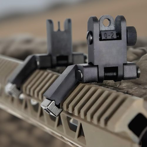 Flip Up Sights Airsoft Sights Low Profile Design Rapid Transition Front and Rear Hunting Gun Accessories Sights 15accessories(Black 45 Degree flip up Sight)
