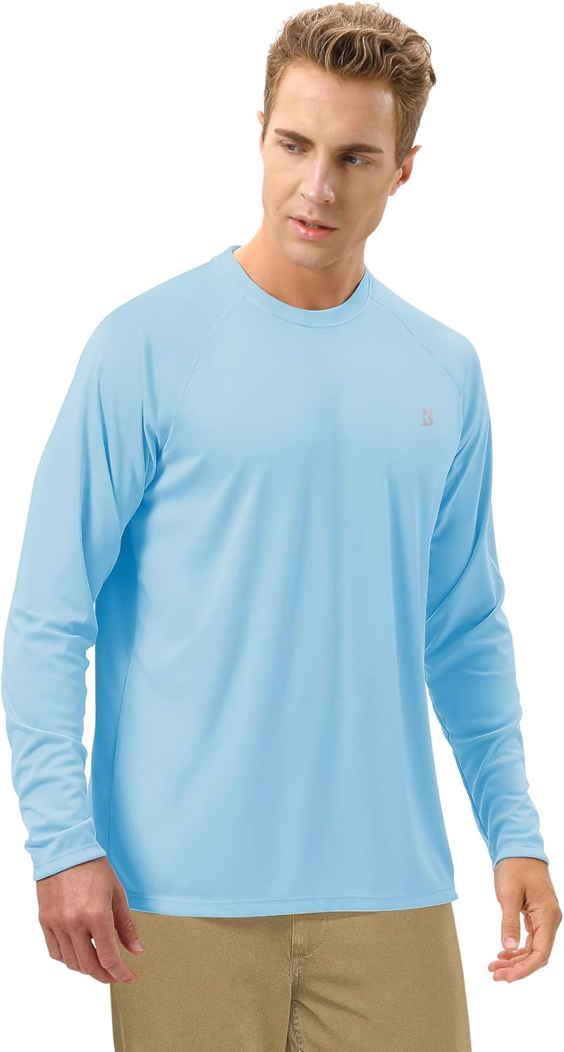 Roadbox Men's UV Sun Protection Shirt - UPF 50+ Long Sleeve SPF Rash Guard for Outdoor Activities