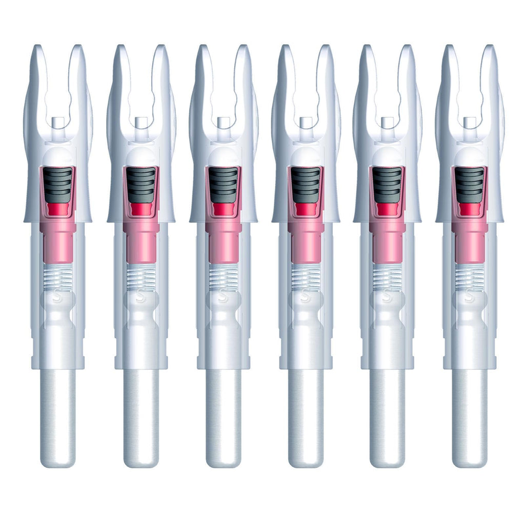 Linpeng 6PCS Lighted Nocks for Arrows with .165/ .204/ .233/ .244/ .246 Light Up Nocks with ON/Off Switch for Archery Hunting (Red, GT/.246")