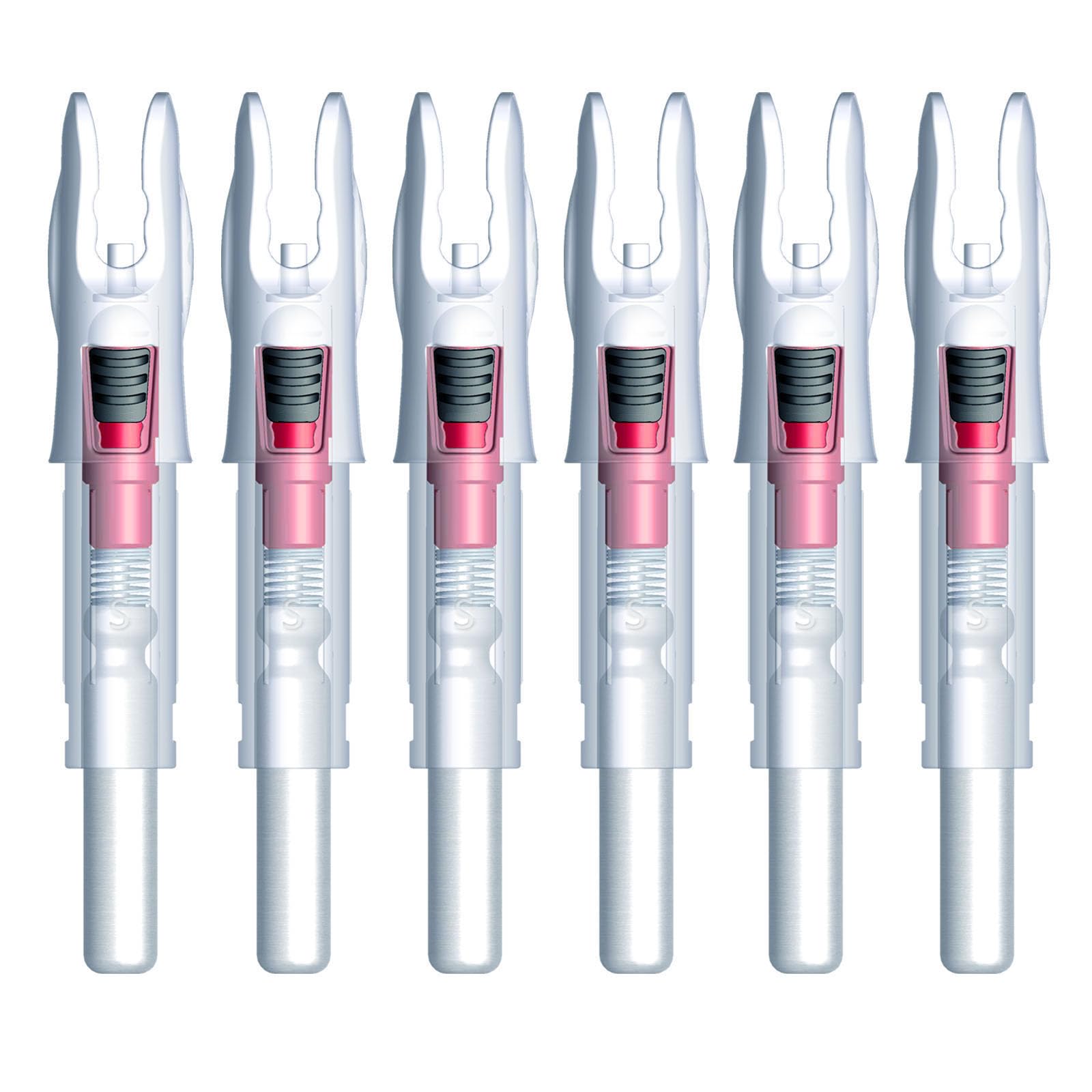 Linpeng 6PCS Lighted Nocks for Arrows with .165/ .204/ .233/ .244/ .246 Light Up Nocks with ON/Off Switch for Archery Hunting (Red, GT/.246")