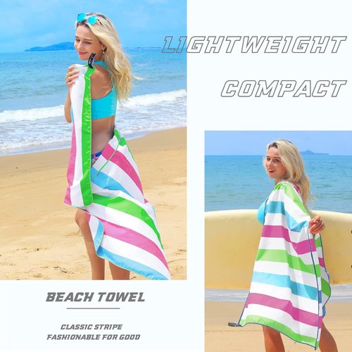 Exclusivo Mezcla Microfiber Beach Towel - Quick Dry, Lightweight & Sand-Free | Multicolor, 30x60 Inches