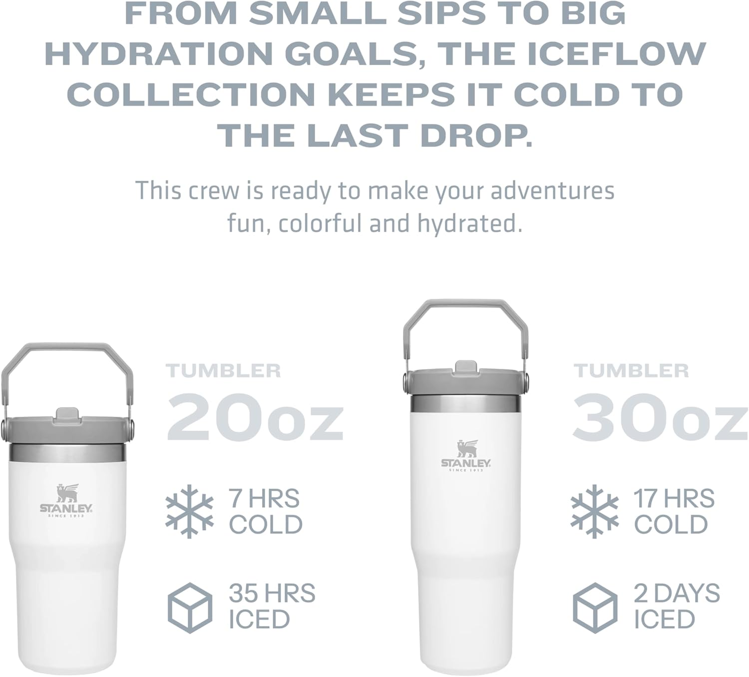 Stanley IceFlow 20 oz Flip Straw Tumbler - Insulated Stainless Steel, Leak Resistant, BPA-Free | Fog