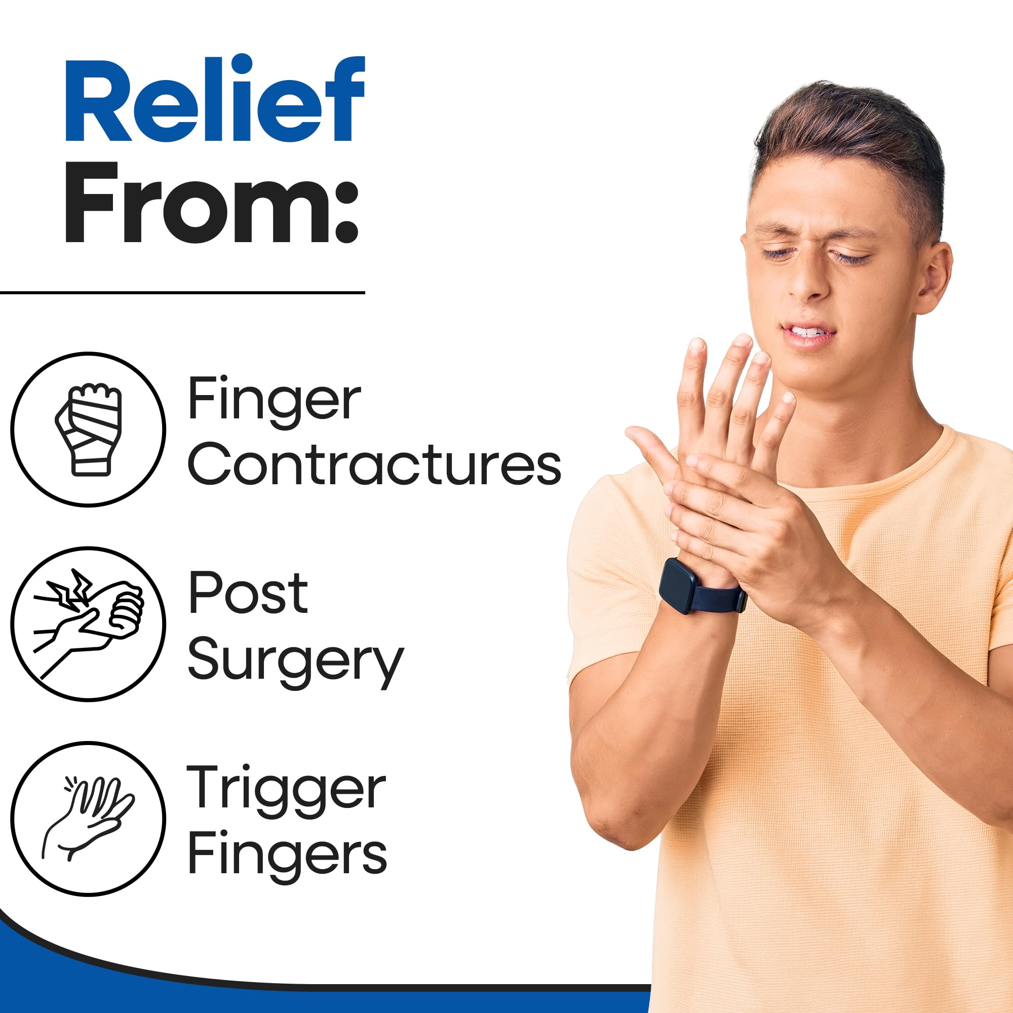 Trigger Finger Splint Finger Brace | Middle Finger Splint | Splint For Fractures, Broken Ring Finger, Arthritis, Tendonitis | Mallet Finger Splint Straightener Immobilizer | (RIGHT SMALL-MEDIUM)