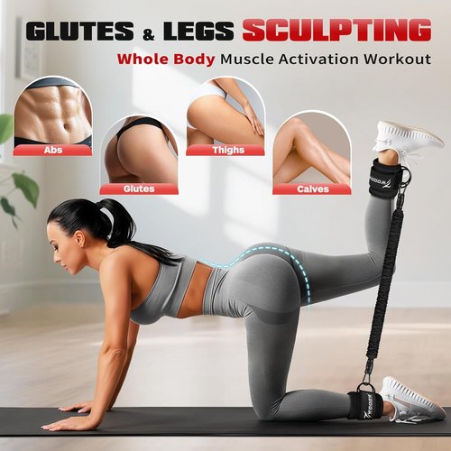 Ankle Resistance Bands by [Brand Name] - Enhance Leg & Glutes Workouts with Adjustable Cuffs | Home Gym Essential