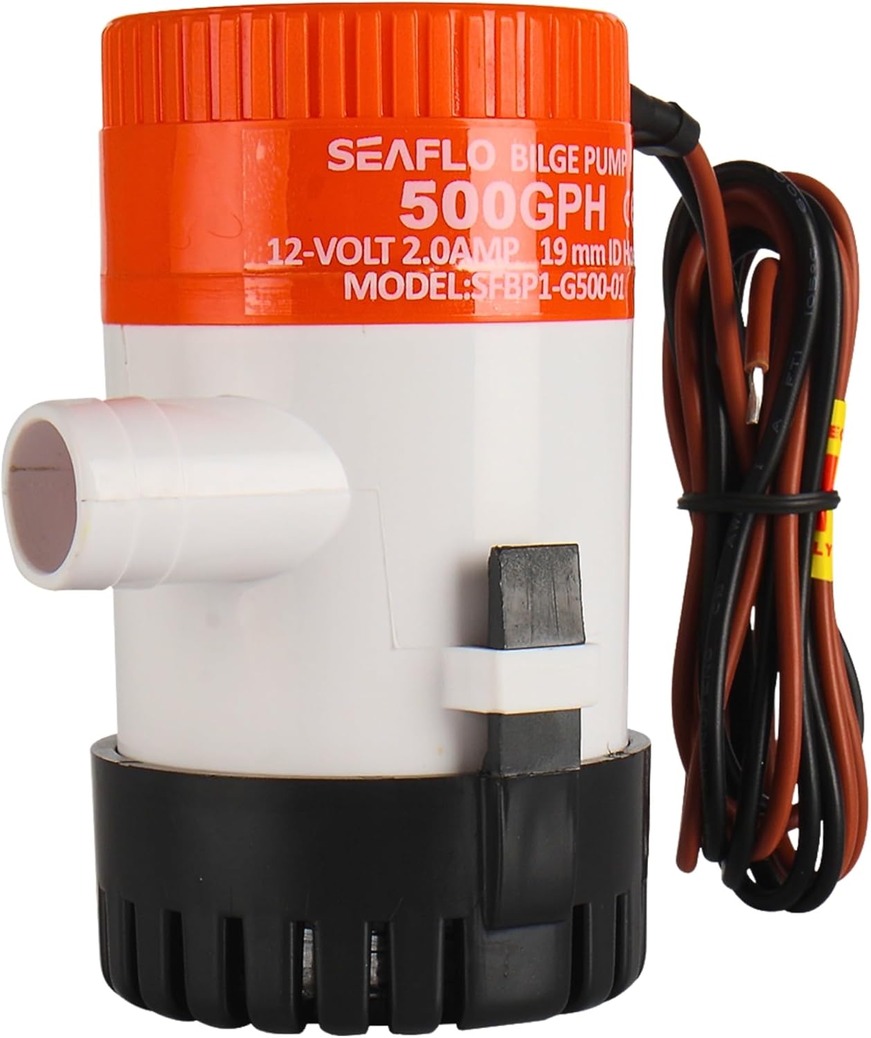 SEAFLO 01 Series 500 GPH Bilge Pump - 12V Marine Submersible Pump with Anti-Airlock Protection | 4-Year Warranty