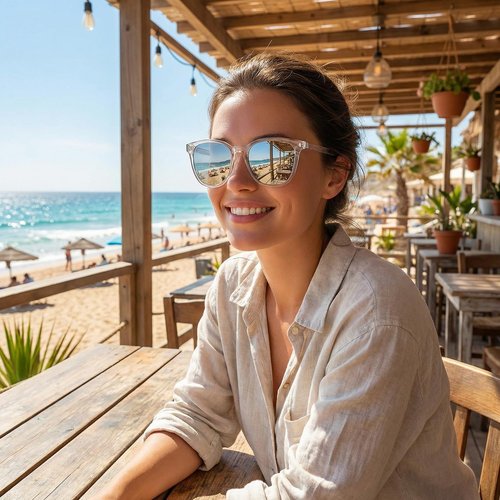 Myiaur Polarized Sunglasses - Trendy Square Mirrored Shades with UV Protection for Women