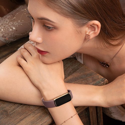 8 Pack Bands Compatible with Fitbit Luxe Bands for Women Men, Soft Silicone Wristband Replacement Strap for Fitbit Luxe Fitness and Wellness Tracker (8 Pack A, Small)