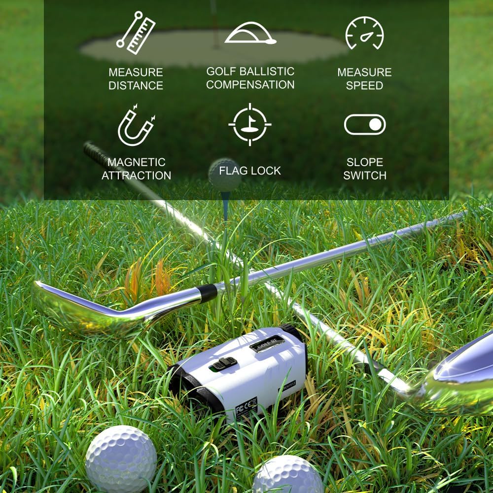 Skiennix Golf Rangefinder - High-Precision 1200 Yards with Slope & Vibration | 7X Magnification, Rechargeable Battery