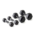 CAP 50 lbs Coated Dumbbell Set with Tinted Silver Handles, 5LBx2, 20lbx2