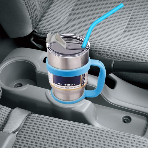 2 Pack Tumbler Handle for 30oz Cups - Compatible with Yeti, RTIC, Ozark Trail, SIC & More - Anti-Slip Grip, Pink & Dark Blue Set