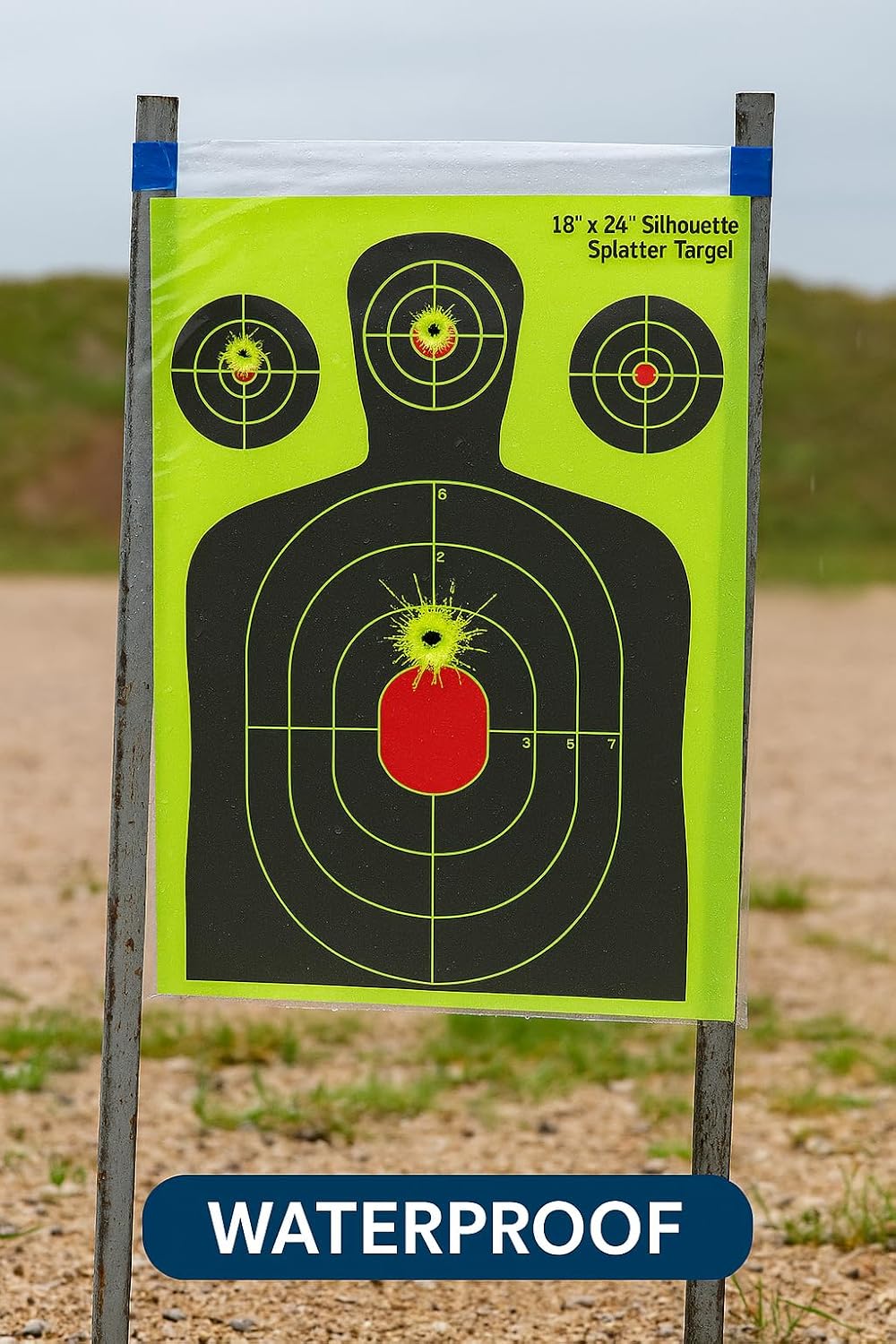 Splatter Targets 18x24 - Waterproof 5-Pack | High Visibility Reactive Paper for Rifles, Pistols & Shotguns