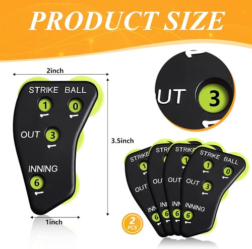 Deekin 4 Wheel Baseball Umpire Clicker - Black Scorekeeper Indicator for Outs & Innings Tracking