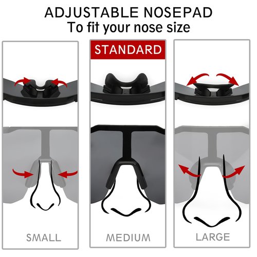 Sumato Cycling Sunglasses for Men Women Sports Sunglasses UV400 for Baseball, Running, Fishing, Driving, Bike, Lightweight Tr90 (Black Frame with Red lens)