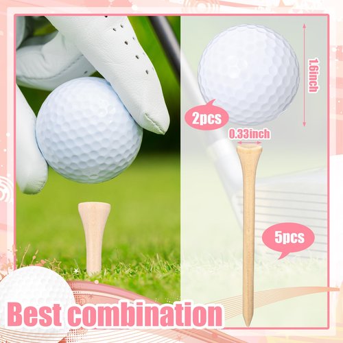 Realspring 8 Pcs Valentines Day Gift for Husband Him Gift Golf Ball Holder and 5 Pcs Wood Tees 2 Golf Ball for Men Boyfriend Husband Valentines Anniversary Christmas Birthday