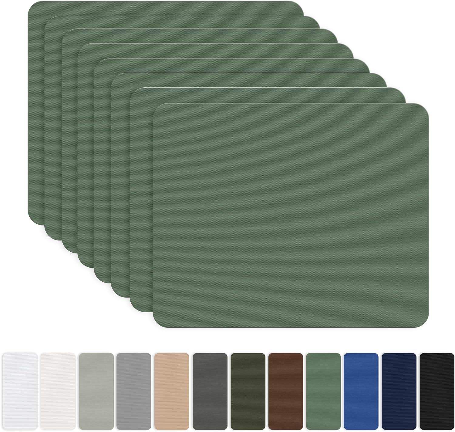 OAZ Nylon Repair Patches - 8 Self-Adhesive Waterproof Fabric Patches for Outdoor Gear | Green, 7.87 x 5.9 Inch