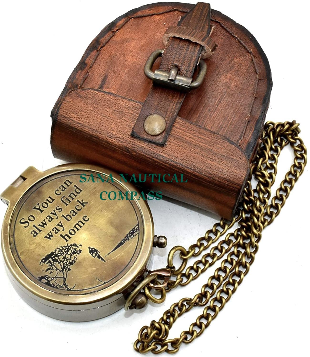 So You Can Always Find Your Way Back Home Nautical Engraved Camping Compass, Romantic Gift Ideas for Him/Her, Pocket Compass for Hiking, Survival Instrument, Baptism, Christian, Graduation Gifts