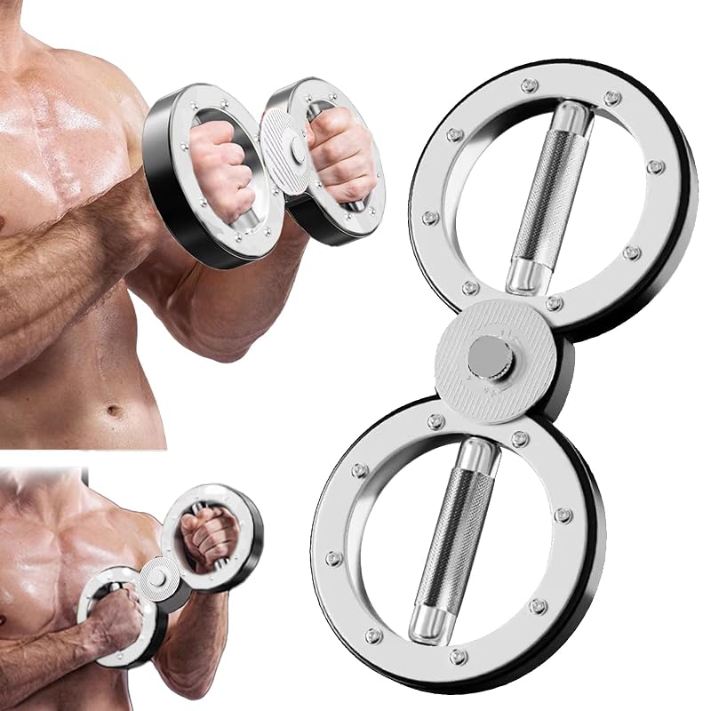BeSokar Arm Training Wheel - Black & White, 360° Spinning Arm & Forearm Trainer, Adjustable 12 lb