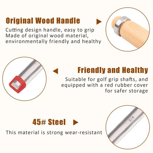 Gracfulcub Golf Grip Tape Remover Tool Kits, No Tape Residue Rapid Removal - Perfect for Regripping Graphite and Steel Shafts Golf Club Grip Repair Kits (Natural Wood)