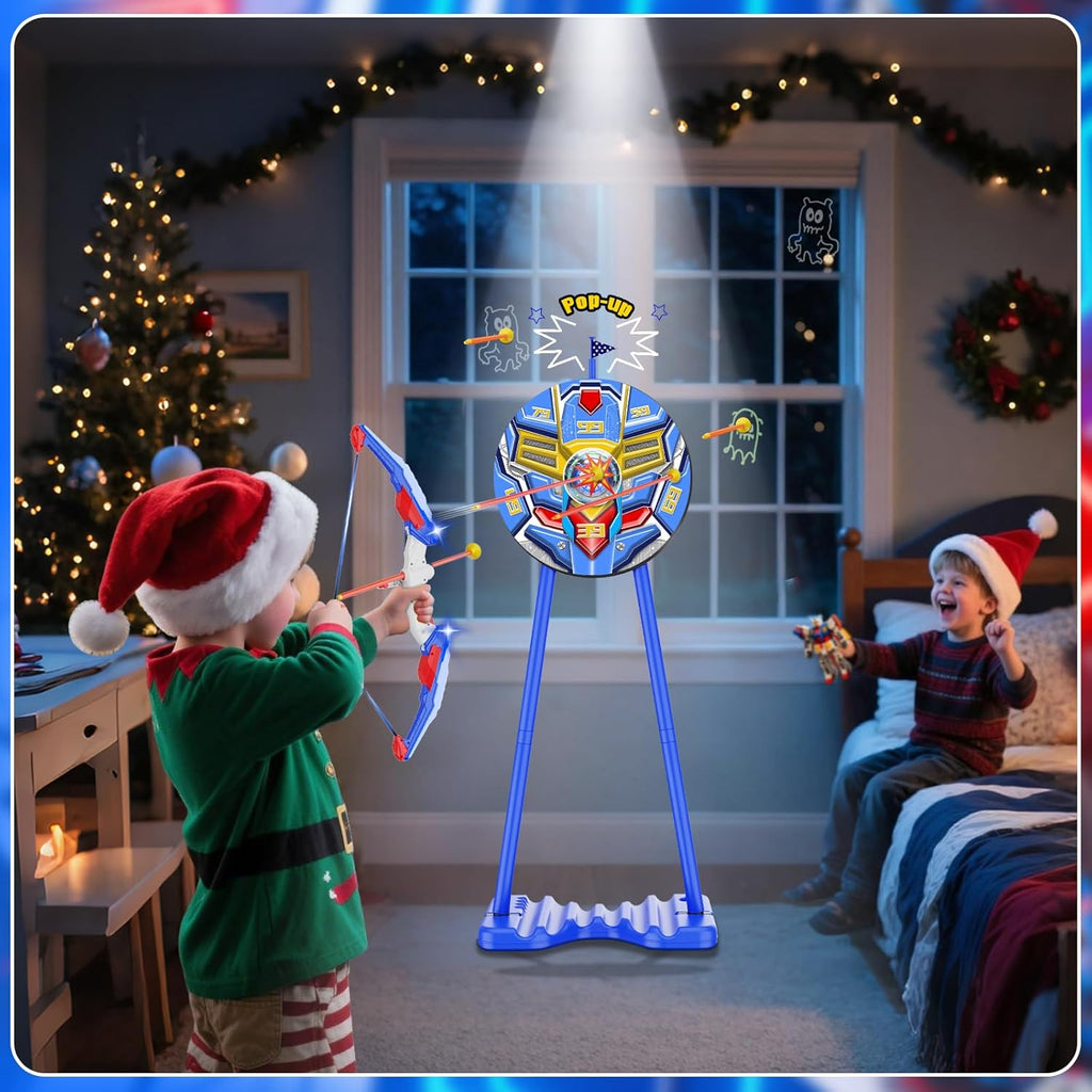 Skiennix Kids Bow and Arrow Set - LED Light-Up Archery Toy with Suction Cup Arrows & Quiver | Indoor & Outdoor Fun for Ages 4-12